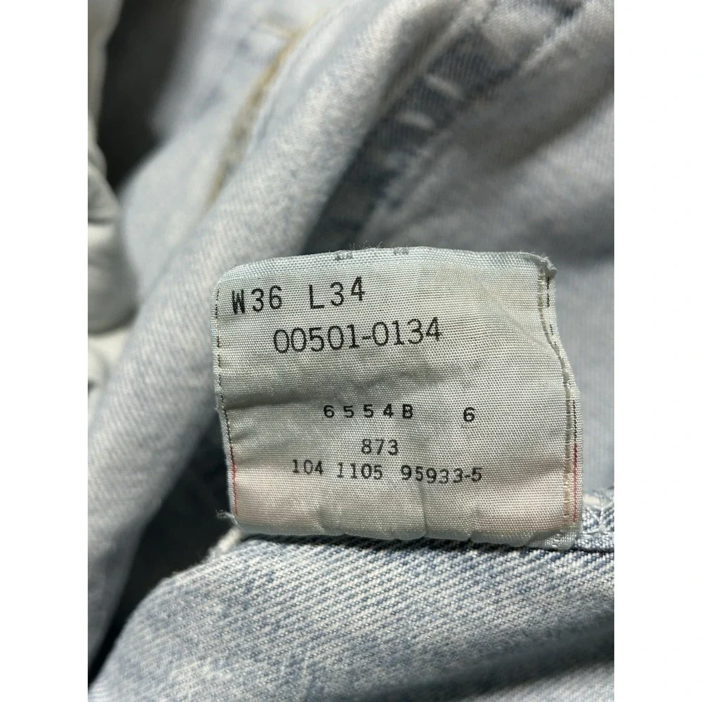 Vintage Y2K 2005‎ Levis 501xx Thrashed Distressed Button Jeans 36x34 Punk Grunge